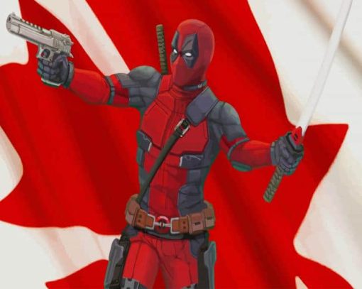 Canadian Deadpool paint by number