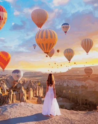 Cappadocia Turkey Hot Air Balloons paint by numbers