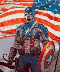 Captain America Hero paint by number