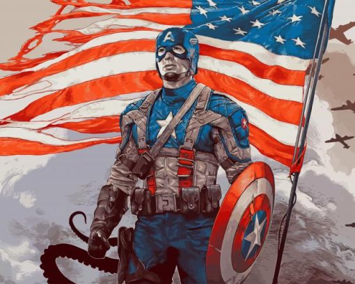 Captain America Hero paint by number