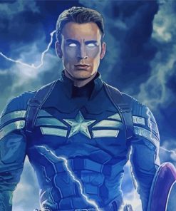 Captain America Thunder Lightning paint by number