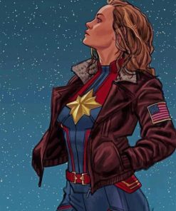 Captain Marvel Higher Further Faster paint by numbers