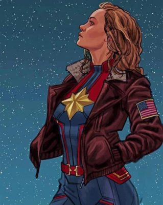 Captain Marvel Higher Further Faster paint by numbers