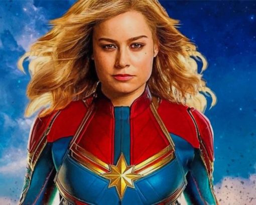 Captain Marvel painting by numbers