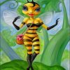 Cartoon Bee Girl paint by numbers