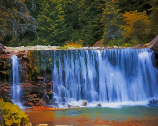 Cascade Waterfall paint by number