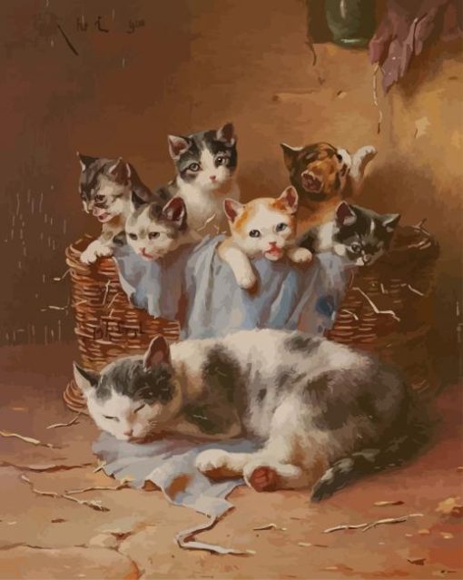 Cat Family paint by numbers