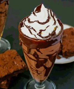 Chocolate Milkshake With Ice Cream paint by numbers