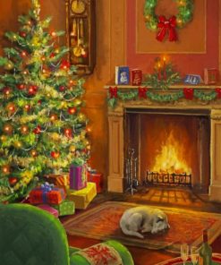 Christmas Fireplace paint by numbers