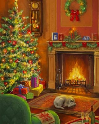 Christmas Fireplace paint by numbers