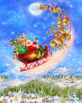 Christmas Santa Fabric Panels paint by numbers