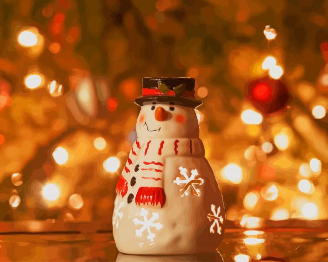 Christmas Snowman paint by numbers