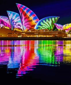 Opera House Colorful Reflection paint by numbers