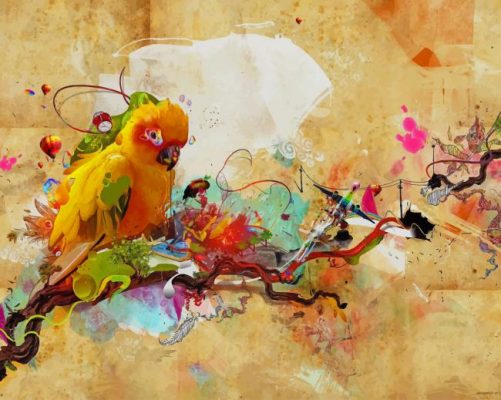 Colorful Bird paint by numbers