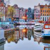 Colorful Canal Houses Amsterdam paint by numbers