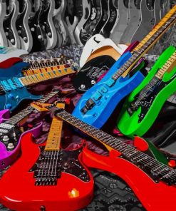 Colorful Electric Guitars paint by number