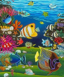 Colorful Fish on The Sea paint by numbers