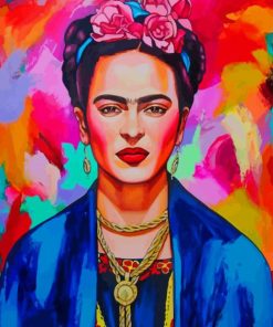 Colorful Frida Kahlo paint by number