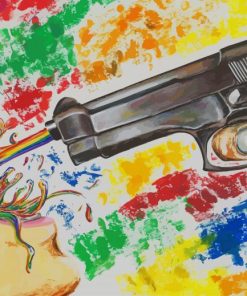 Colorful Gun Digital Art paint by number