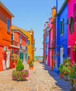 Colorful House Italy paint by numbers