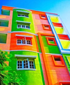 Sunny Colored Building paint by numbers