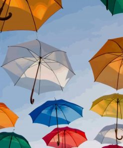 Colorful Umbrellas paint by number