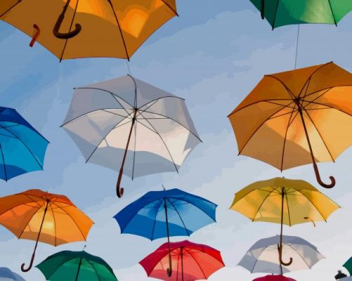 Colorful Umbrellas paint by number