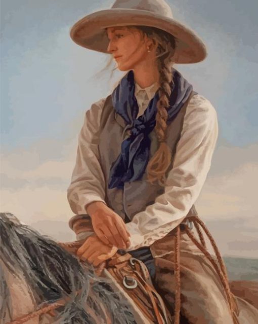 Cowgirl On A Horse paint by numbers