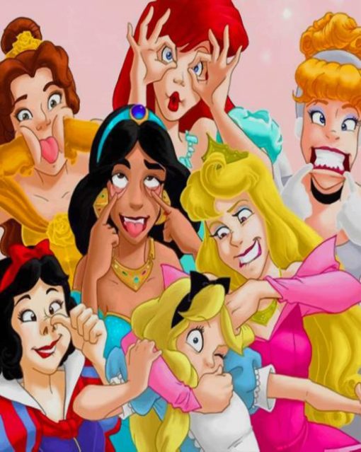 Crazy Disney Princess paint by numbers