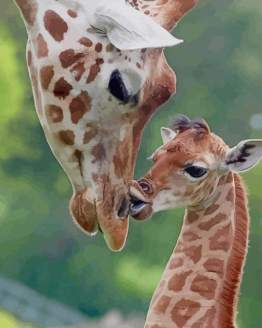 African Woman and Giraffe paint by numbers