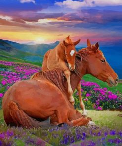 Cute Horse In Nature paint by numbers