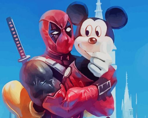 Deadpool And Mickey paint by number