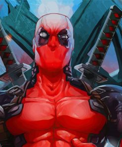 Deadpool Superhero paint by number