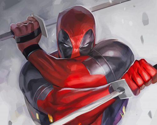 Deadpool Two Swords paint by number