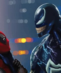 Deadpool And Venom paint by number