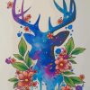 Deer Art Watercolor paint by numbers