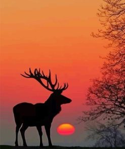 Deer Silhouette paint by numbers