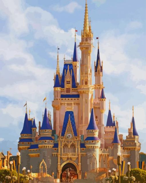 Disney World Cinderella Castle paint by numbers