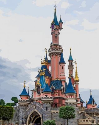 Disneyland Park Sleeping Beauty Castle paint by numbers