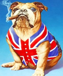 dog natonal animal british flag painting by numbers