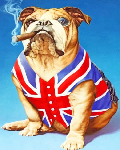 dog natonal animal british flag painting by numbers