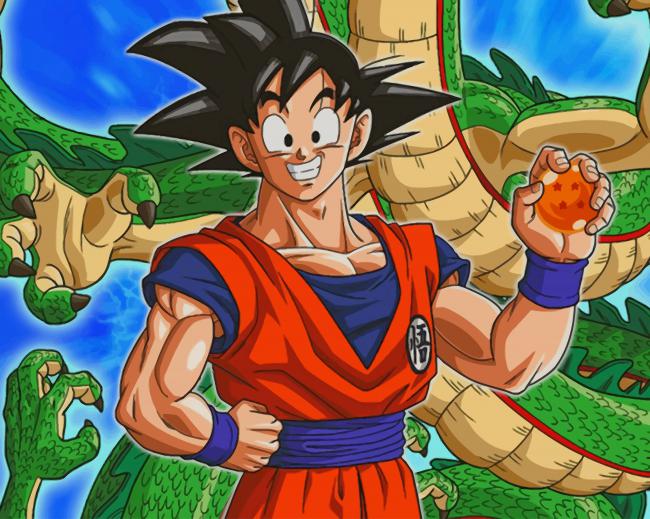 Goku And Dragon paint by numbers