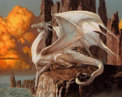 Giant Dragon On A Highland paint by numbers