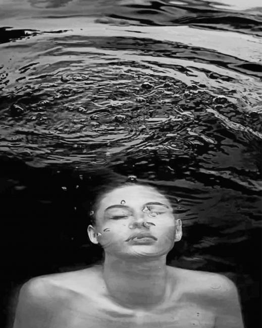 Drowning Woman Black And White paint By numbers