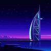 Dubai Burj Al Arab Hotel paint by number