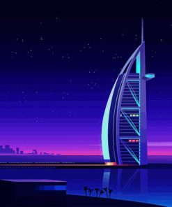 Dubai Burj Al Arab Hotel paint by number