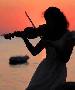 Female Violinist Silhouette paint by numbers