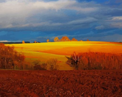 Field Autumn Landscape paint by number