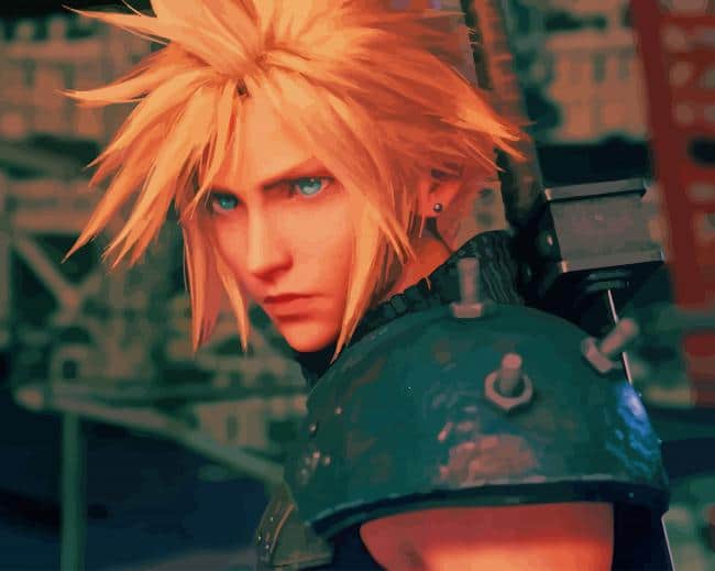 Final Fantasy Cloud Strife paint by numbers