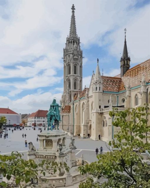 Fisherman Bastion Hungary paint by numbers